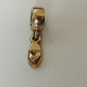 Authentic Pandora 14k Gold Flip Flop Thong Dangle